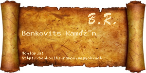 Benkovits Ramón névjegykártya